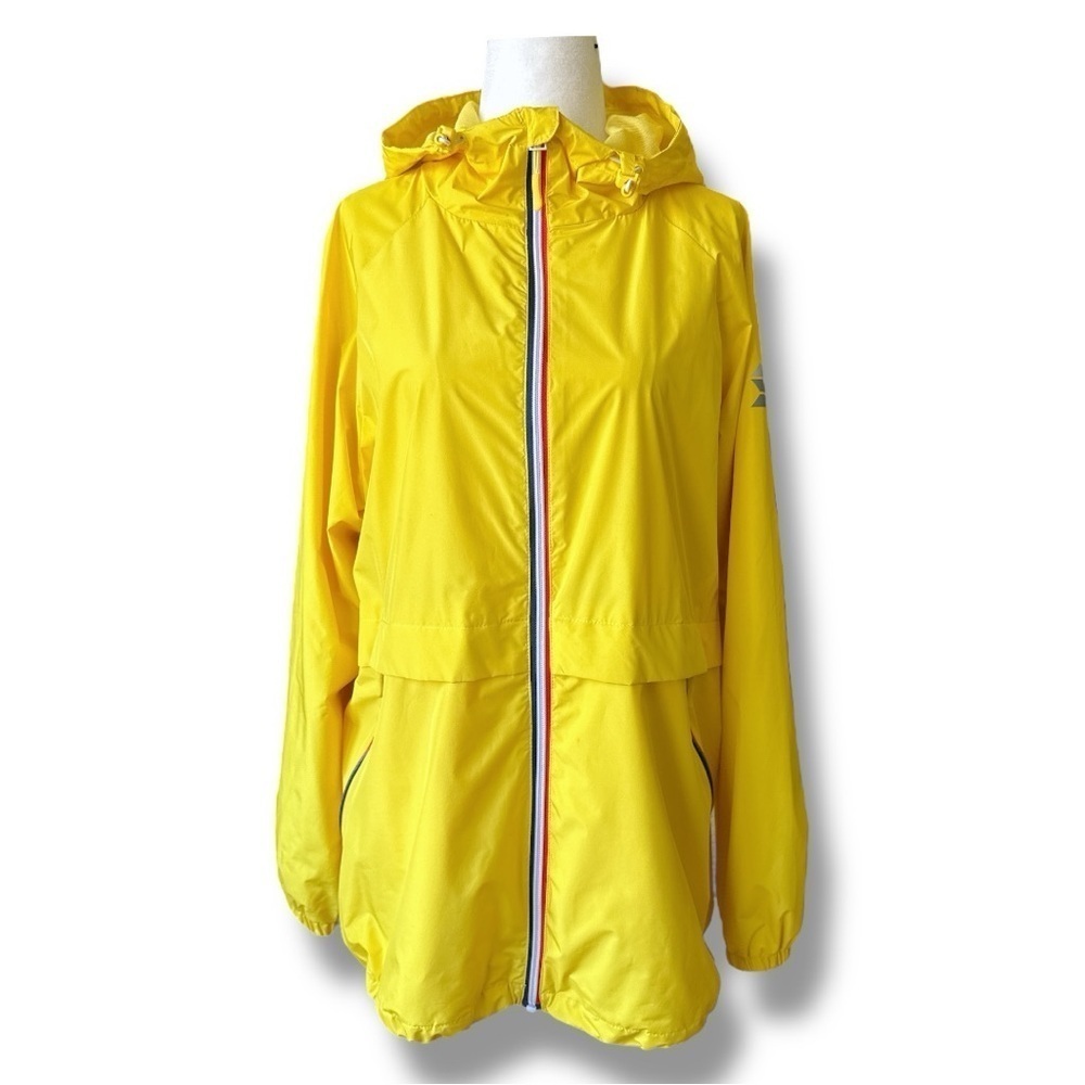 Saki Sport Sunshine Yellow Rain Jacket Water-Resistant Hooded Size XL